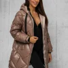 Outlet Damen Jacke Camel JS/5M3189/84Z Damen Steppjacken | Lange Jacken