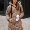 Online Damen Jacke Camel JS/5M3189/84Z Damen Steppjacken | Lange Jacken
