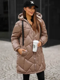 Online Damen Jacke Camel JS/5M3189/84Z Damen Steppjacken | Lange Jacken