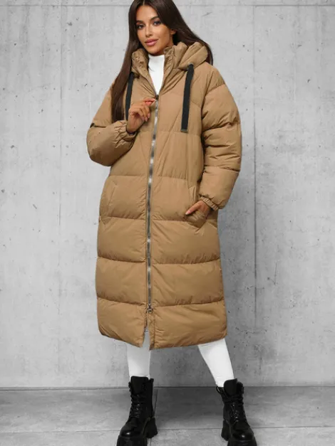 Best Damen Jacke Camel JS/5M3163/84Z Damen Steppjacken | Lange Jacken
