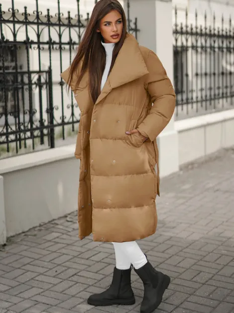 New Damen Jacke Camel JS/M737/84Z Damen Wintermäntel | Steppjacken