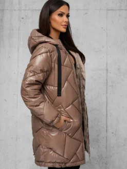 Outlet Damen Jacke Camel JS/5M3189/84Z Damen Steppjacken | Lange Jacken