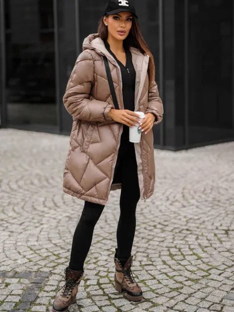 Online Damen Jacke Camel JS/5M3189/84Z Damen Steppjacken | Lange Jacken