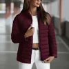 Hot Damen Jacke Dunkel Weinrot JS/16M9109/01Z Damen Steppjacken | Übergangsjacken