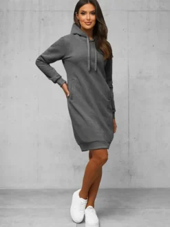 Sale Damen Kapuzenpullover Anthrazit JS/YS10005/5Z Damen Sweatshirts Ohne Print | Sweatshirts Ohne Kapuze