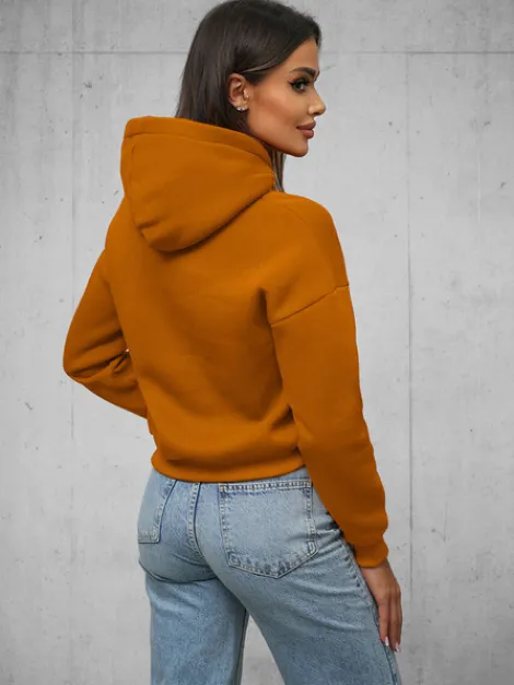 Best Damen Kapuzenpullover Camel O/12102 Damen Sweatshirts Ohne Print | Kapuzenpullover
