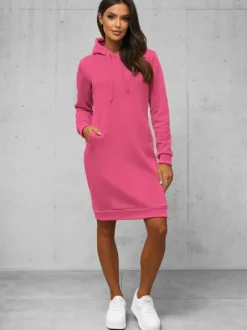 Online Damen Kapuzenpullover Dunkelpink JS/YS10005/19Z Damen Sweatshirts Ohne Print | Sweatshirts Ohne Kapuze