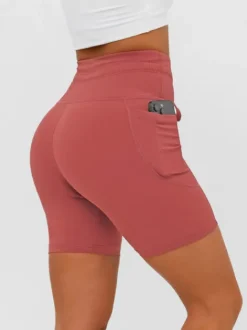 Sale Damen Kurze Leggings Burgund JS/XY24026S Damen Fitness | Kurze Leggings