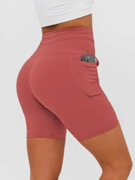 Sale Damen Kurze Leggings Burgund JS/XY24026S Damen Fitness | Kurze Leggings