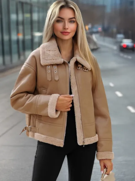 Discount Damen Lederjacke JS/11Z8176Z Damen Lederjacken | Übergangsjacken