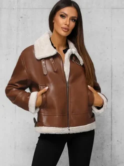 Clearance Damen Lederjacke JS/11Z8176Z Damen Lederjacken | Übergangsjacken