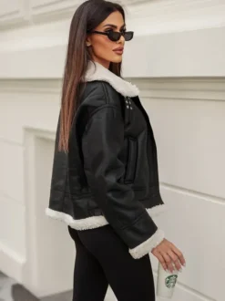 New Damen Lederjacke JS/11Z8178 Damen Lederjacken | Übergangsjacken