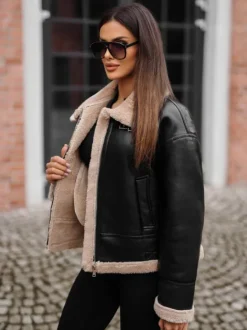 New Damen Lederjacke JS/11Z8176 Damen Lederjacken | Übergangsjacken