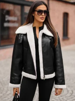 New Damen Lederjacke JS/11Z8176 Damen Lederjacken | Übergangsjacken