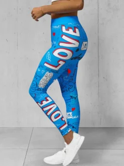 Outlet Damen Leggings O/20755Z Damen Fitness | Leggings Mit Motiv