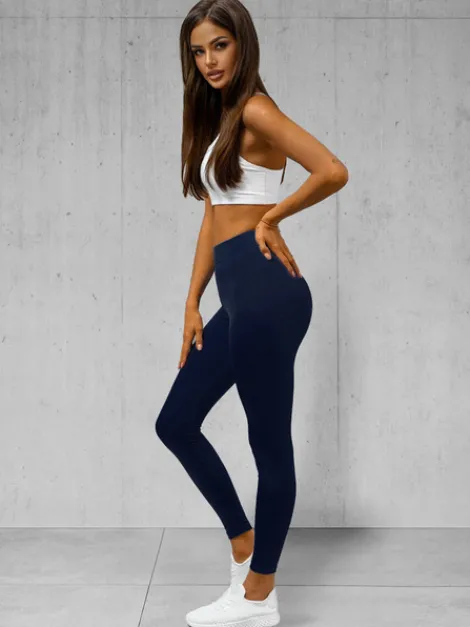 New Damen Leggings Dunkelblau JS/1001Z Damen Fitness | Leggings Ohne Motiv