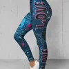 Fashion Damen Leggings O/20755Z Damen Fitness | Leggings Mit Motiv
