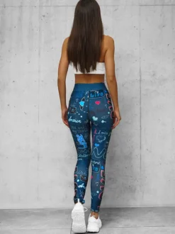 Fashion Damen Leggings O/20755Z Damen Fitness | Leggings Mit Motiv