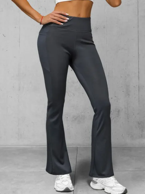 Best Damen Leggings mit Breiten Beinen Anthrazit JS/35K1603/5 Damen Fitness | Weite Hosen