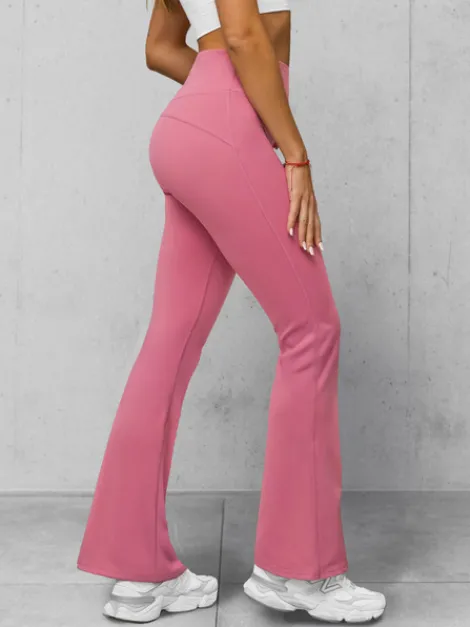 Best Damen Leggings mit Breiten Beinen Dunkelpink JS/17K588/111 Damen Weite Hosen | Leggings Ohne Motiv