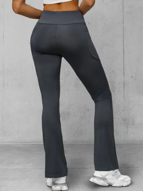 Best Damen Leggings mit Breiten Beinen Anthrazit JS/35K1603/5 Damen Fitness | Weite Hosen