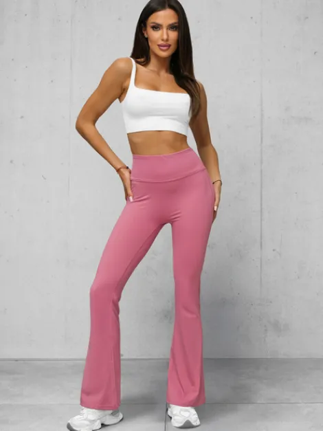 Best Damen Leggings mit Breiten Beinen Dunkelpink JS/17K588/111 Damen Weite Hosen | Leggings Ohne Motiv