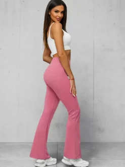 Best Damen Leggings mit Breiten Beinen Dunkelpink JS/17K588/111 Damen Weite Hosen | Leggings Ohne Motiv