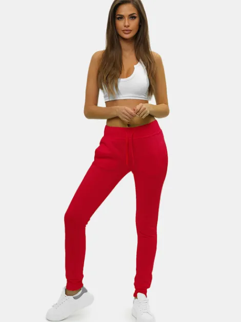 Discount Damen Sporthose Dunkelrot JS/CK01/59Z Damen Jogger Hosen | Sporthosen