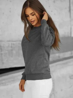 Best Damen Sweatshirt Anthrazit JS/W01Z Damen Sweatshirts Ohne Print | Sweatshirts Ohne Kapuze