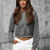 Clearance Damen Sweatshirt Anthrazit JS/8B939/5 Damen Sweatshirts Ohne Print | Kapuzenpullover