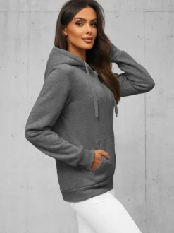 Outlet Damen Sweatshirt Anthrazit JS/W03Z Damen Sweatshirts Ohne Print | Sweatshirts Ohne Kapuze