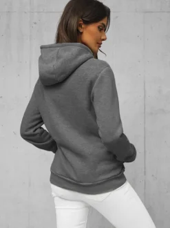 New Damen Sweatshirt Anthrazit JS/W02Z Damen Sweatshirts Ohne Print | Sweatshirts Ohne Kapuze