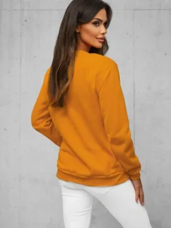 Fashion Damen Sweatshirt Camel JS/W01Z Damen Sweatshirts Ohne Print | Sweatshirts Ohne Kapuze