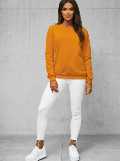 Fashion Damen Sweatshirt Camel JS/W01Z Damen Sweatshirts Ohne Print | Sweatshirts Ohne Kapuze