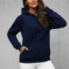 Sale Damen Sweatshirt Dunkelblau JS/W02Z Damen Sweatshirts Ohne Print | Sweatshirts Ohne Kapuze