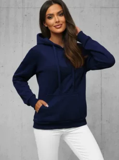 Sale Damen Sweatshirt Dunkelblau JS/W02Z Damen Sweatshirts Ohne Print | Sweatshirts Ohne Kapuze