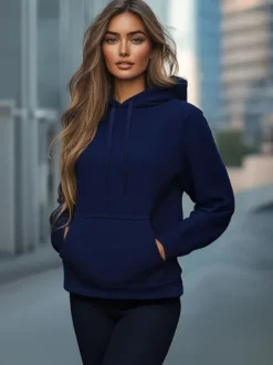 Fashion Damen Sweatshirt Dunkelblau JS/W02Z Damen Sweatshirts Ohne Print | Sweatshirts Ohne Kapuze