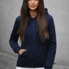 Outlet Damen Sweatshirt Dunkelblau JS/W03Z Damen Sweatshirts Ohne Print | Sweatshirts Ohne Kapuze