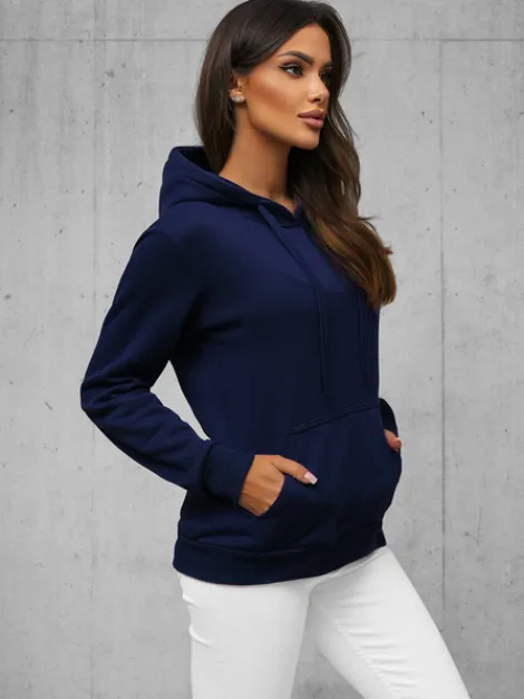Sale Damen Sweatshirt Dunkelblau JS/W02Z Damen Sweatshirts Ohne Print | Sweatshirts Ohne Kapuze