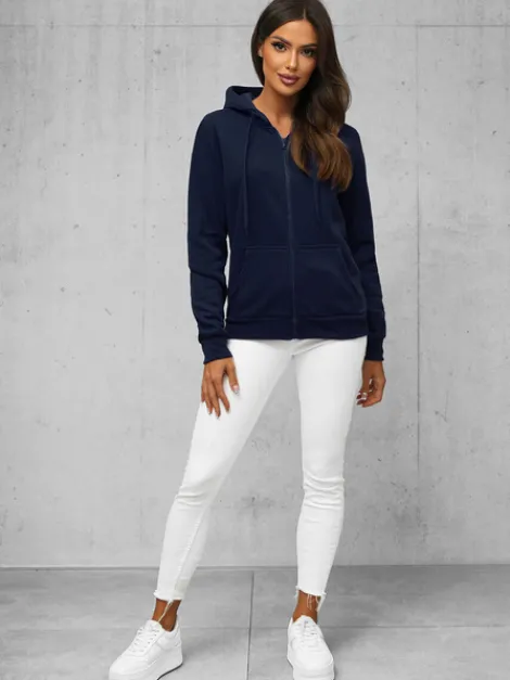 Hot Damen Sweatshirt Dunkelblau JS/W03Z Damen Sweatshirts Ohne Print | Sweatshirts Ohne Kapuze