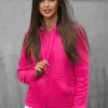 Sale Damen Sweatshirt dunkelpink JS/W03Z Damen Sweatshirts Ohne Print | Sweatshirts Ohne Kapuze