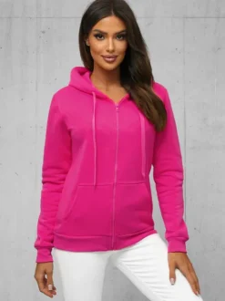 Clearance Damen Sweatshirt dunkelpink JS/W03Z Damen Sweatshirts Ohne Print | Sweatshirts Ohne Kapuze