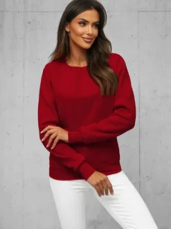 Fashion Damen sweatshirt JS/W01Z Damen Sweatshirts Ohne Print | Sweatshirts Ohne Kapuze