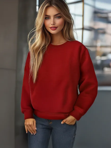 Hot Damen Sweatshirt JS/W01Z Damen Sweatshirts Ohne Print | Sweatshirts Ohne Kapuze
