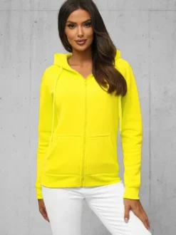 Online Damen Sweatshirt Gelb-Neon JS/W03Z Damen Sweatshirts Ohne Print | Sweatshirts Ohne Kapuze