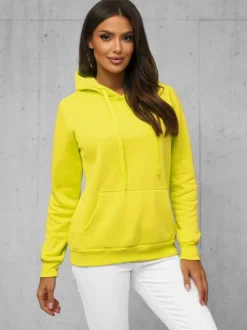 Discount Damen Sweatshirt Gelb-Neon JS/W02Z Damen Sweatshirts Ohne Print | Sweatshirts Ohne Kapuze