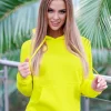 Hot Damen Sweatshirt Gelb-Neon JS/W02Z Damen Sweatshirts Ohne Print | Sweatshirts Ohne Kapuze