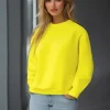 New Damen Sweatshirt Gelb-Neon JS/W01Z Damen Sweatshirts Ohne Print | Sweatshirts Ohne Kapuze