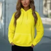 Fashion Damen Sweatshirt Gelb-Neon JS/W02Z Damen Sweatshirts Ohne Print | Sweatshirts Ohne Kapuze