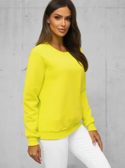 Online Damen Sweatshirt Gelb-Neon JS/W01Z Damen Sweatshirts Ohne Print | Sweatshirts Ohne Kapuze